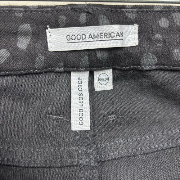 Good American Good Legs Crop Black Grey Jeans Women's Size 00/24 - Picture 6 of 7